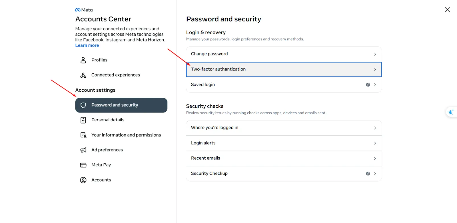 Instructions for activating 2FA on Instagram
